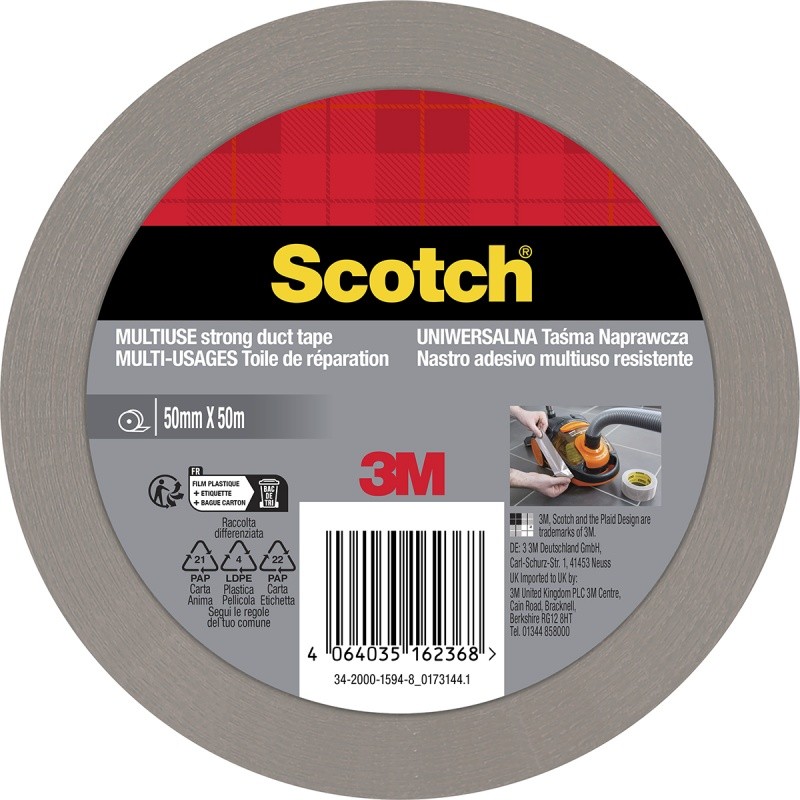 მრავალფუქნციური სუპერ ძლიერი სკოჩი SCOTCH 50მ 50მმ ვერცხლისფერი 