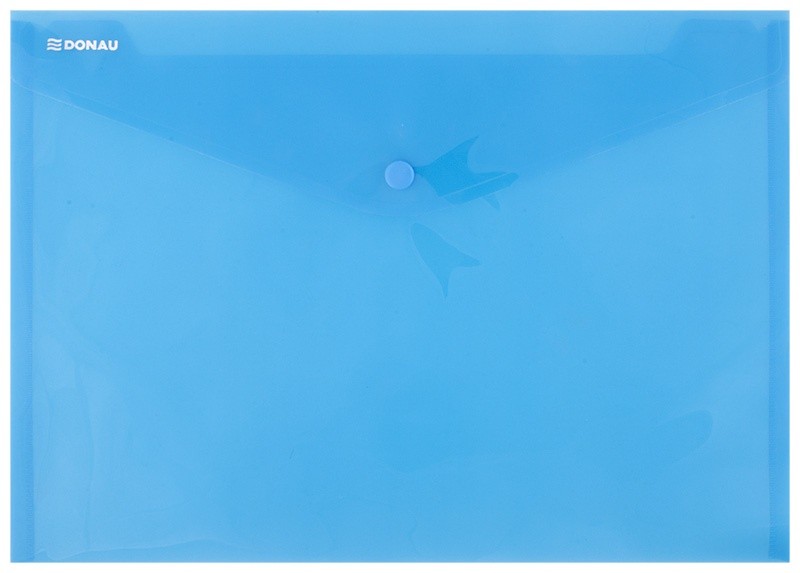 საქაღალდე კნოპკით A4 DONAU 180 მიკრონი, გამჭვირვალე ლურჯი
