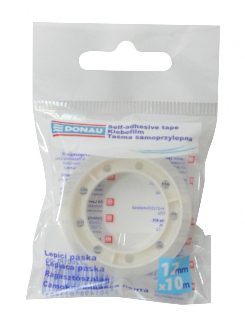 პატარა სკოჩი საკანცელარიო DONAU (10 მეტრი) სიგანე:12 მმ (1 ცალი) (ინდივიდუალური შეფუთვით)