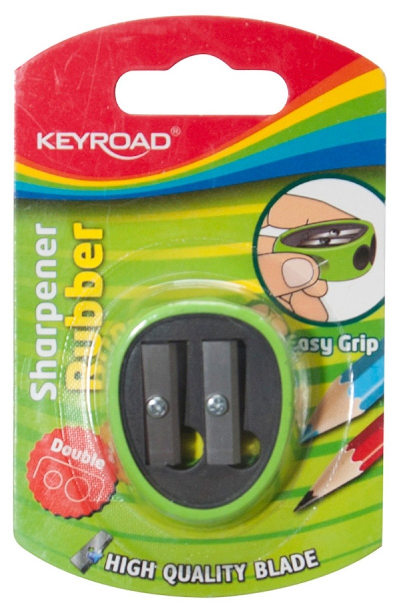 სათლელი KEYROAD RUBBER, 2 ზომა, საშლელით, ასორტირებული ფერები, Blister