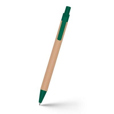 კალამი ბურთულიანი "ECOLOR" V1470, გადამუშავებული კარდონის ზედაპირით, მწვანე კორპუსი
