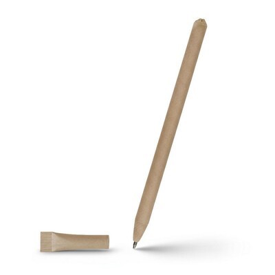 კალამი ბურთულიანი "ECOLOR" V1630 კრაფტისგან დამზადებული (თავსახურით), ყავისფერი (ბრენდირებადი)