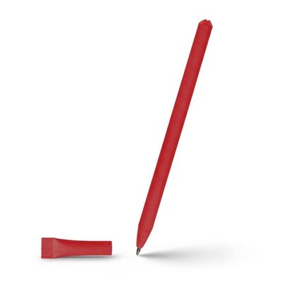 კალამი ბურთულიანი "ECOLOR" V1630 კრაფტისგან დამზადებული (თავსახურით), წითელი (ბრენდირებადი)