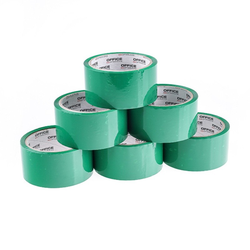 შესაფუთი სკოჩი (1 ცალი) OFFICE PRODUCTS (46 მეტრი) სიგანე:48 მმ / სისქე:36 მიკ მწვანე