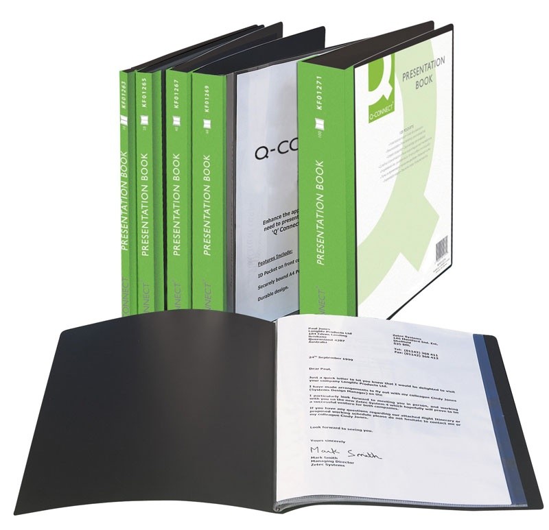 DISPLAY BOOK Q-CONNECT PP A4 60SH 235X308X36MM FRONT POCKET BLACK