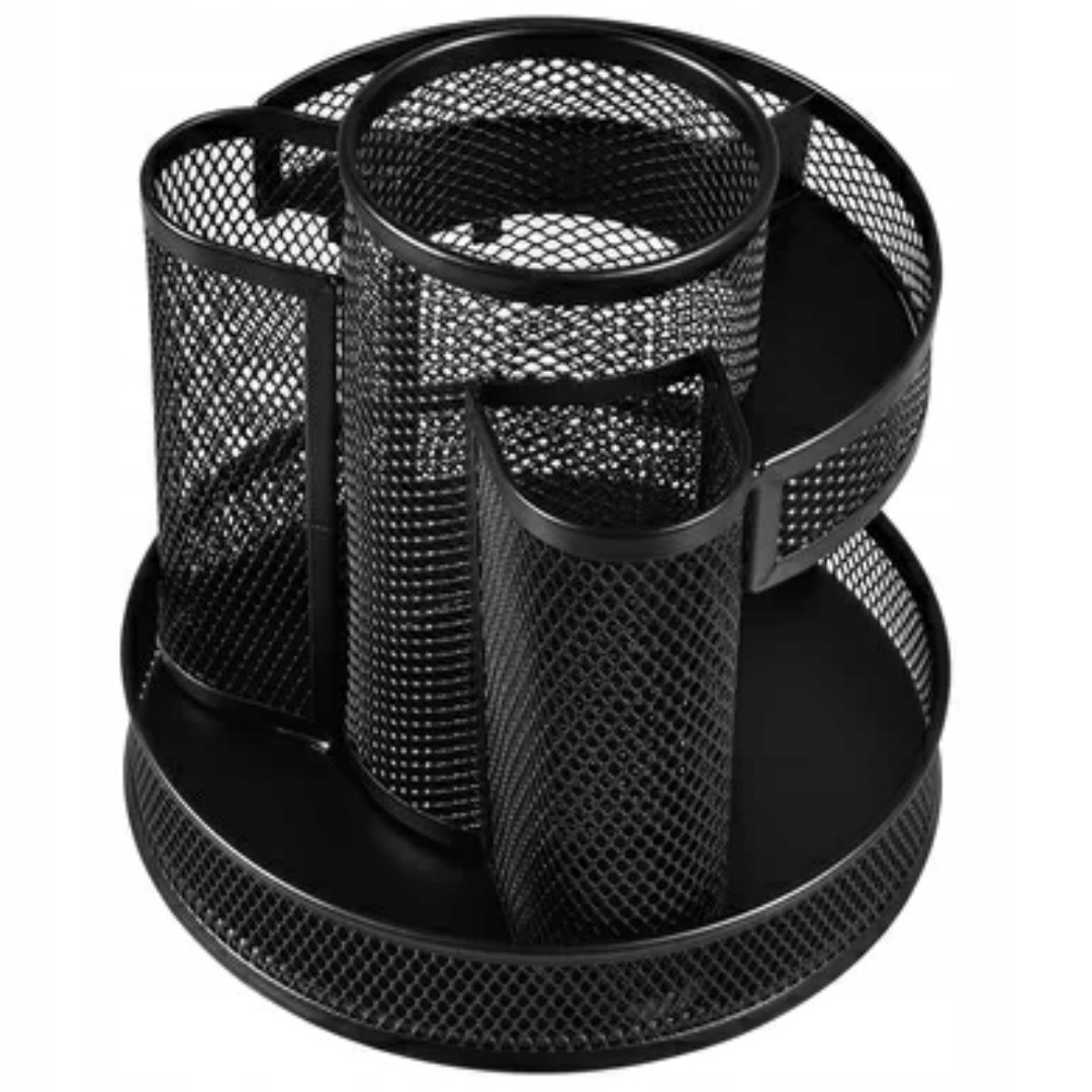 ROTARY DESKTOP ORGANIZER, Q-CONNECT, STEEL, MESH, BLACK
