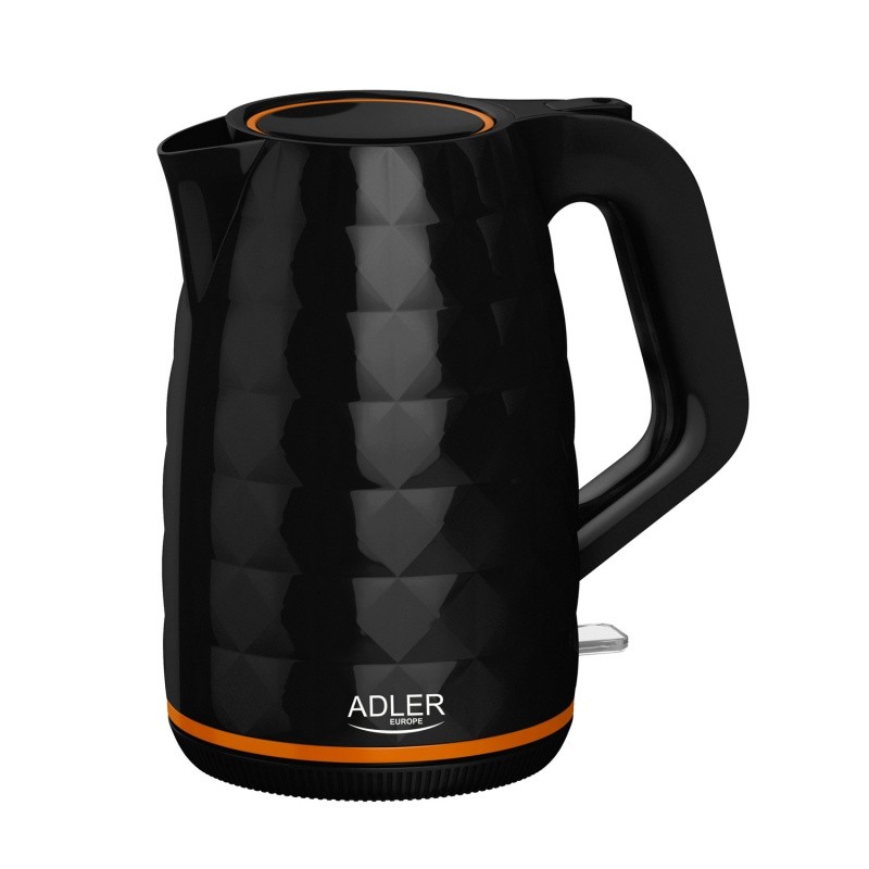CORDLESS KETTLE PLASTIC, ADLER 1,7L, POWER 2200 W, BLACK