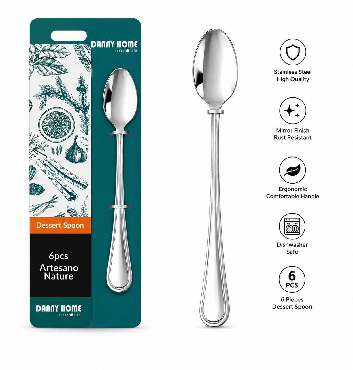 ჩაის კოვზი DANNY HOME GN6120 (6ცალი)