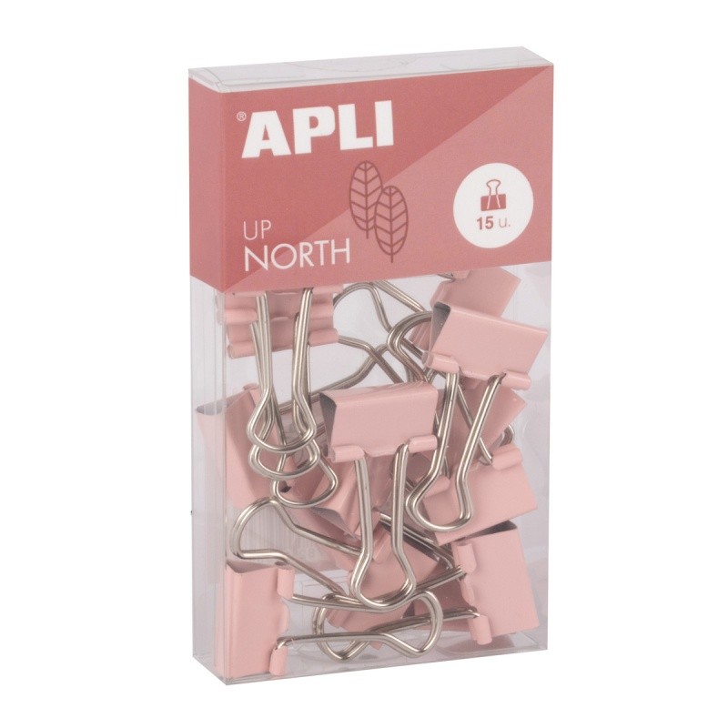 Up North Binder Clip, ვარდისფერი, 19 მმ, 15 ცალი