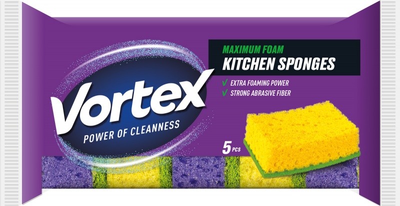 Vortex სამზარეულოს ღრუბელი, 5 ცალი