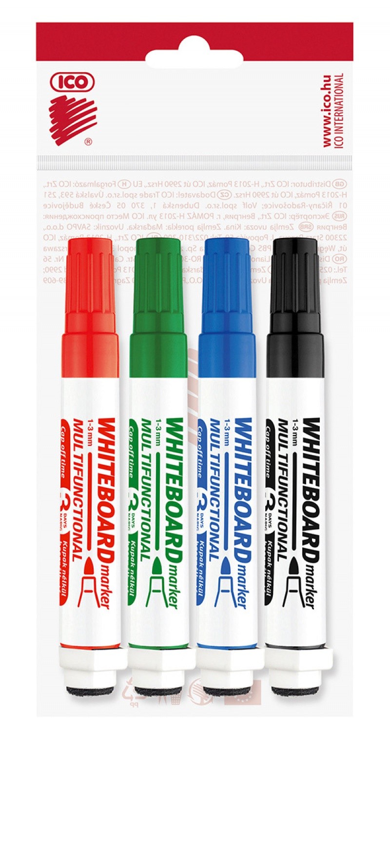 თეთრი დაფის მარკერი Multifunction 11 XXL, ასორტი, 4 ცალი, Marker/Eraser