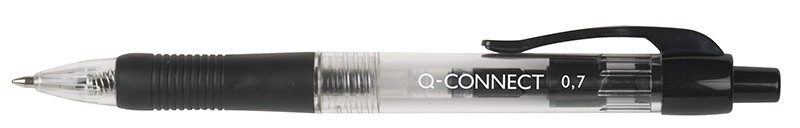 RETRACTABLE BALL PEN Q-CONNECT LINE 0,7MM, DIA 1,0MM BLACK