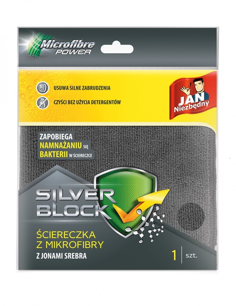 MICROFIBER CLOTH, JAN NIEZBĘDNY, SILVER BLOCK, 1PC