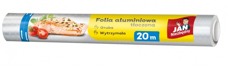 ALUMINIUM FOIL JAN NIEZBEDNY, WITH EMBOSSING, 20 M, SILVER