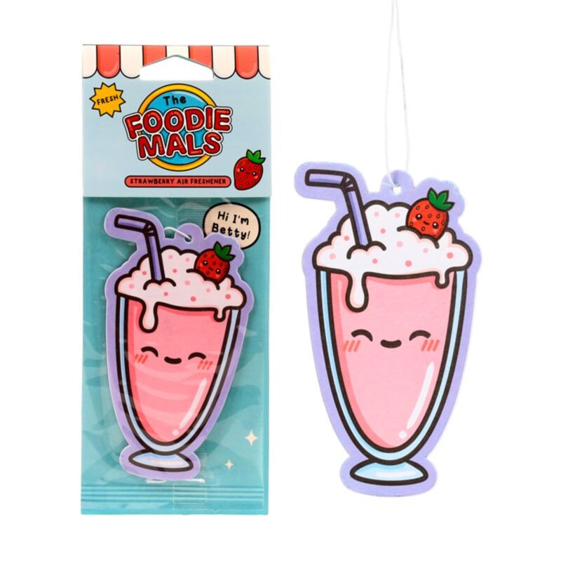 მარწყვის არომატის Foodiemals Betty the Milkshake ჰაერის არომატიზატორი